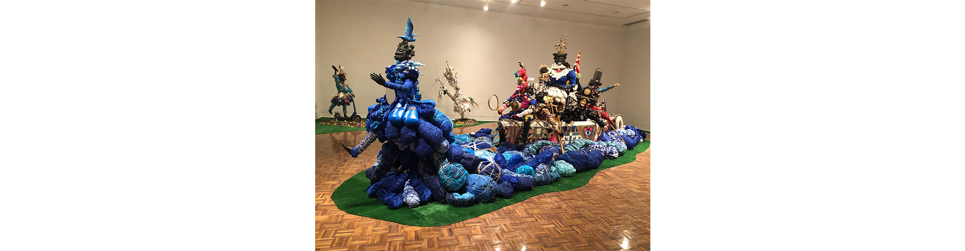 vanessa german, "Miracles and Glory Abound", 2018, mixed media assemblages. Installation view at Flint Institute of Arts. Dimensions variable. Courtesy of the artist and Kasmin Gallery, NYC. Photo courtesy of Heather Jackson, Flint Institute of Arts 