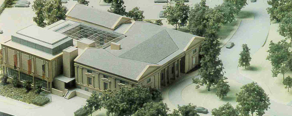 Model depicting the new expansion of MAM, including the main building and surrounding grounds