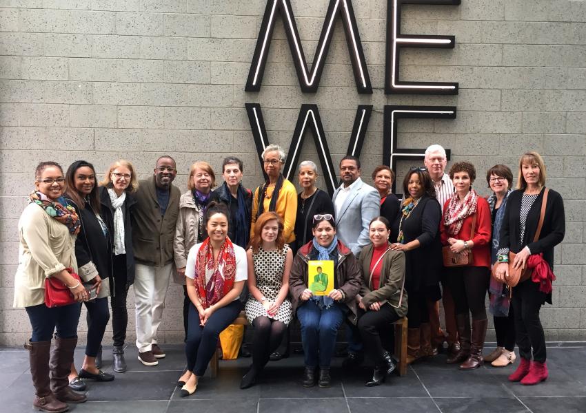 The Museum's African American Cultural Committee in a group photo on an excursion to Harlem.