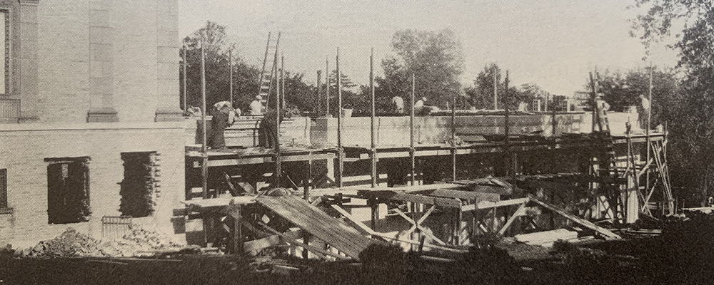The East Wing, one of Mrs. Lang's many gifts to MAM, being built in 1931