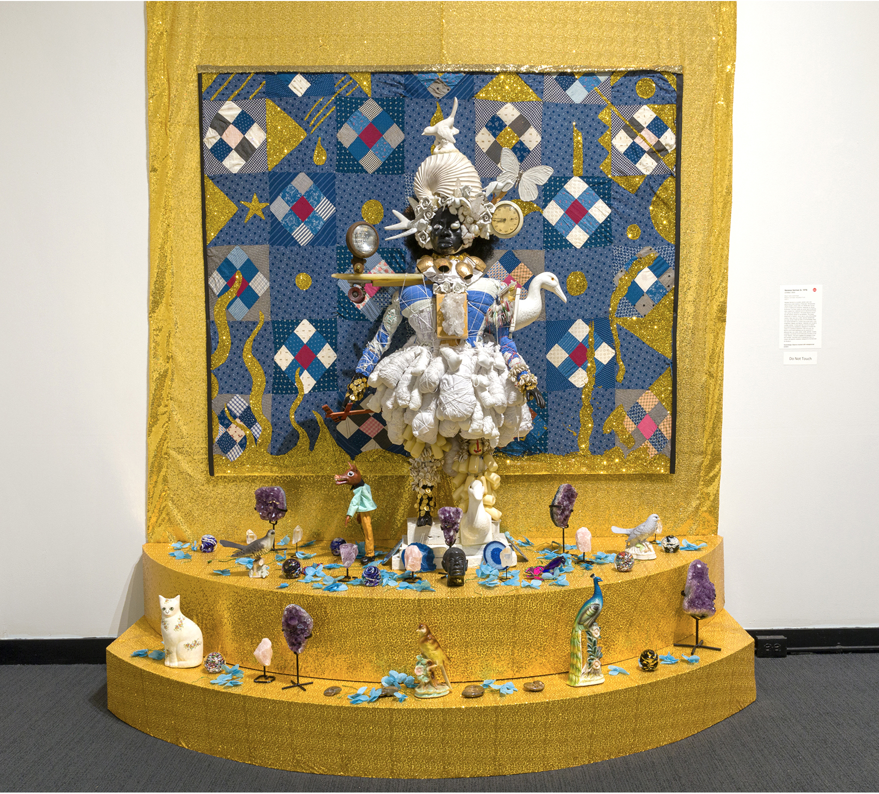 Installation view of vanessa german (b. 1976),"Untitled",2020, mixed-media assemblage,Museum purchase; Acquisition Fund, 2020.3