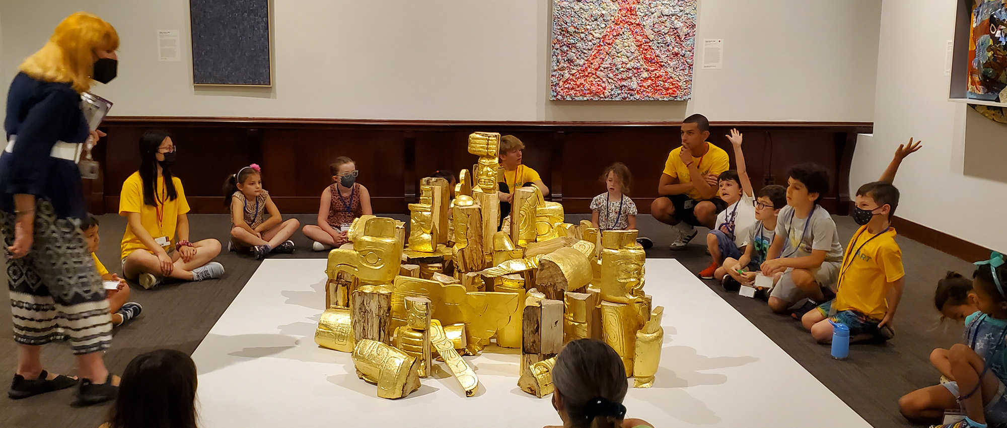 SummerArt 2022 Kid Tour Group in MAM's exhibition, "Transformed: Objects Reimagined by American Artists"