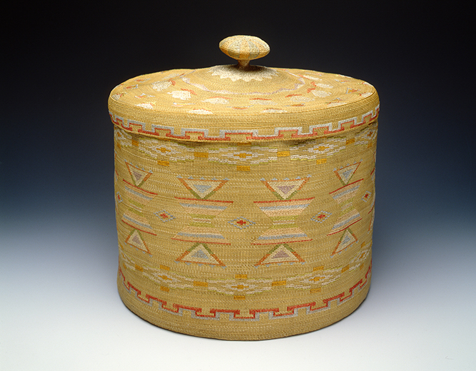 Artist Once Known (Unangax̂). Basket with lid, late 19th c.