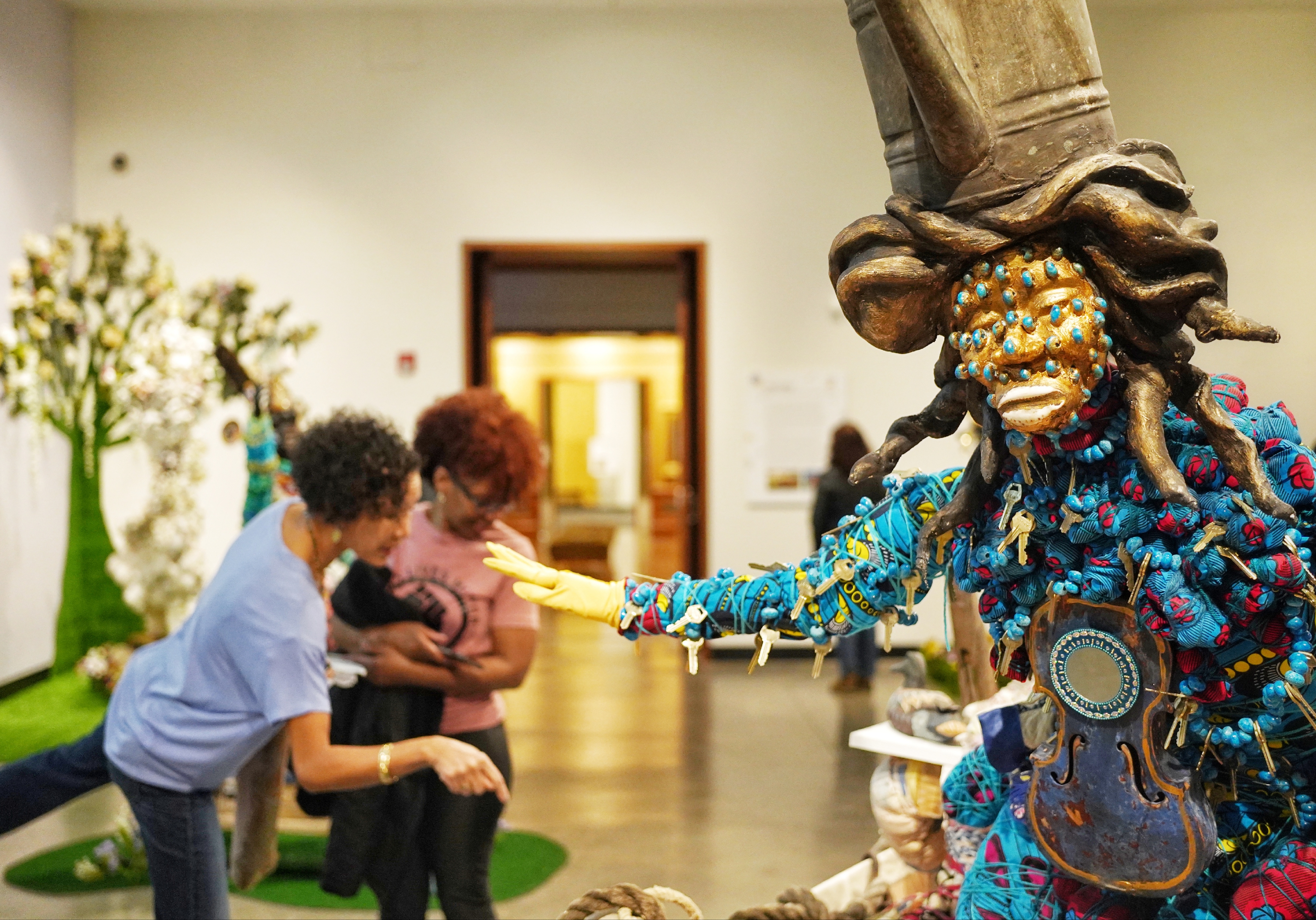Installation view of The Montclair Art Museum's exhibition, "vanessa german:...please imagine all the things i cannot say..." Photo courtesy of Peter Jacobs