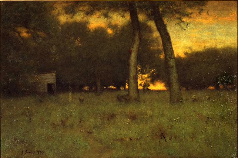 George Inness (1825­­­­–1894). Sunset, 1892. Oil on panel.