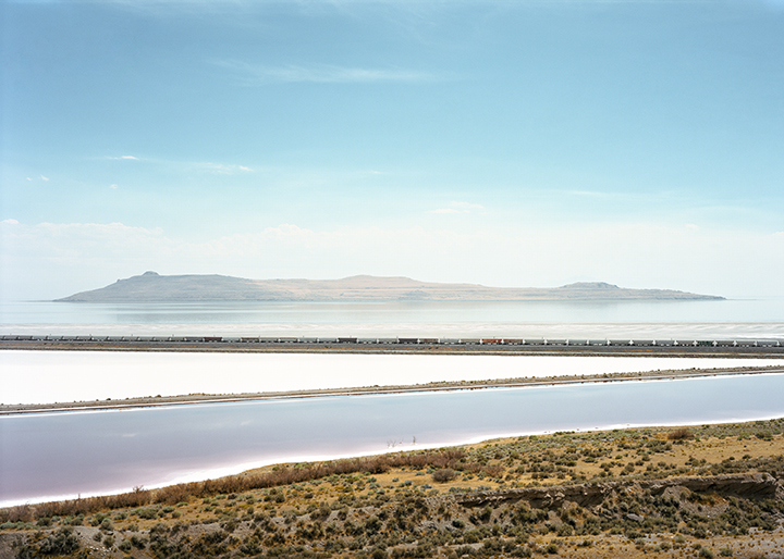 Untitled, (train crossing Great Salt Lake) Near Promontory, Utah, 2016 Chromogenic print Image Size: 55 x 77 in. ED: TO BE PRODUCED