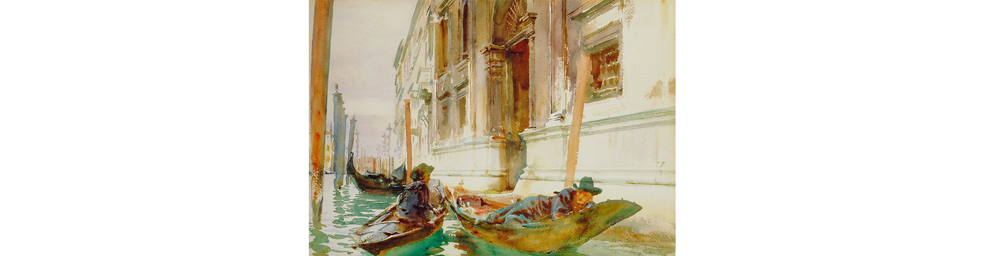 John Singer Sargent (1856 –1925). "Gondolier's Siesta," ca. 1902-03. Watercolor on paper. Carol Vance Wall Collection of American Art.