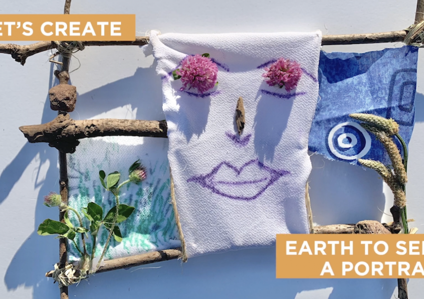 A screen shot from the cyber studio video that says "let's create earth to self: a portrait"