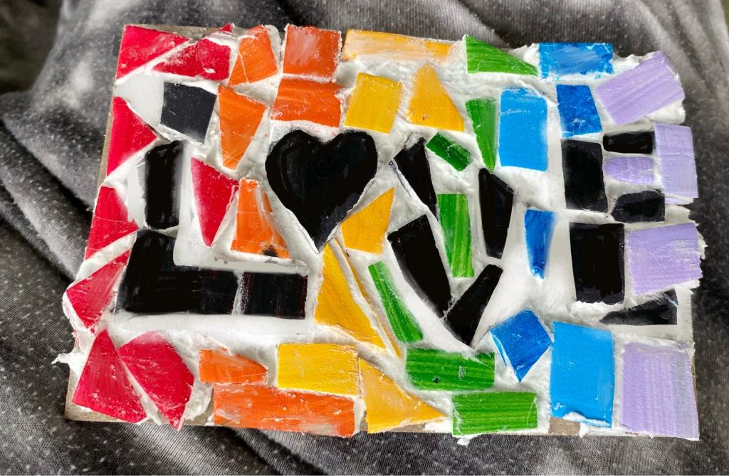 Love mosaic by Nanci Iovino.