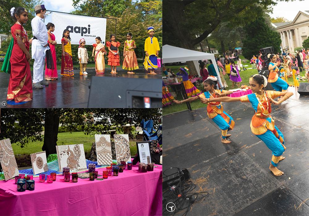 Photo collage of Diwali festival 20221, including homemade crafts and dancers