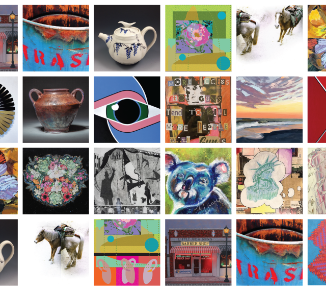 Collage of work from for sale at the Jersey artist MArket
