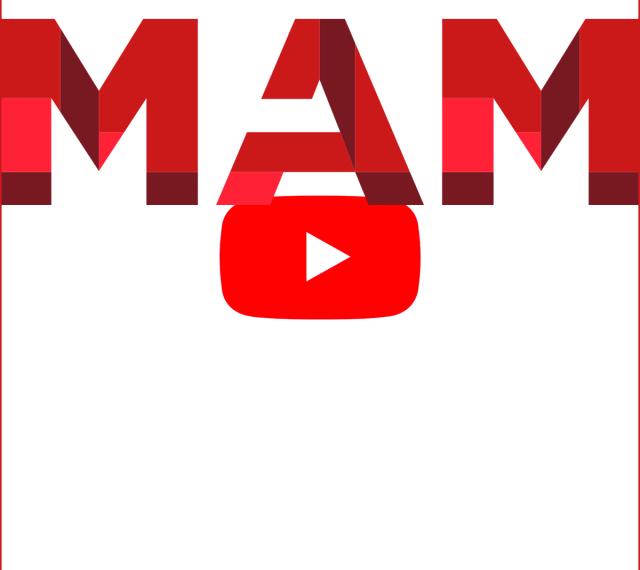 Red "MAM" on top of a YouTube play button