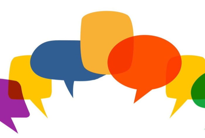 I'm an image! Various speech bubbles in different shapes and colors.