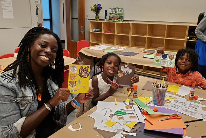 Family participating in one of our Drop-in Studios